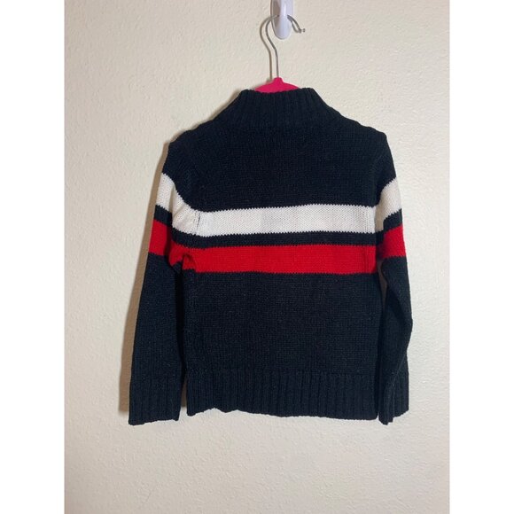 Sezzit Knit Sweater Quarter Zip Preppy Casual Y2K Retro Black Boys Size 4 - Picture 2 of 4